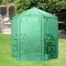 Garden Walk-In Hexagonal Greenhouse PE Cover Metal Frame Roll-Up Door Green